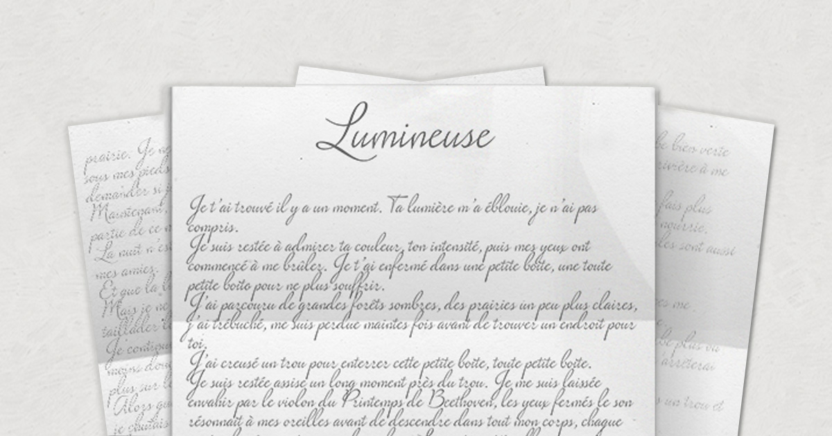 Nouveau Texte : "Lumineuse" par Nina Cox