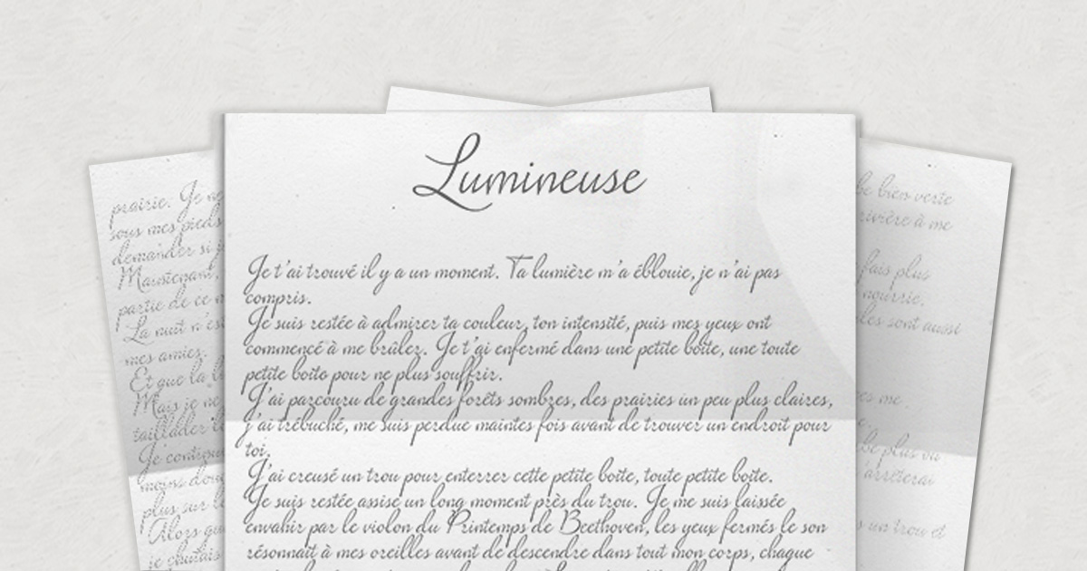 Nouveau Texte : "Lumineuse" par Nina Cox